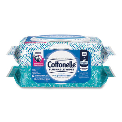 Fresh Care Flushable Cleansing Cloths, 3.73 X 5.5, White, 84/pack, 8 Packs/carton