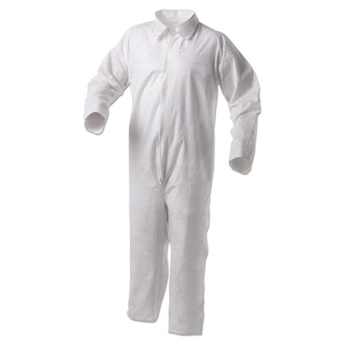 A35 Liquid And Particle Protection Coveralls, Zipper Front, Elastic Wrists And Ankles, 2x-large, White, 25/carton