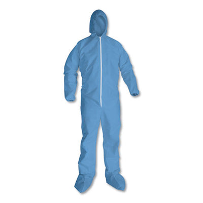 A65 Zipper Front Hood And Boot Flame-resistant Coveralls, Elastic Wrist And Ankles, 2x-large,blue,  25/carton