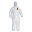 A30 Elastic Back And Cuff Hooded Coveralls, Medium, White, 25/carton