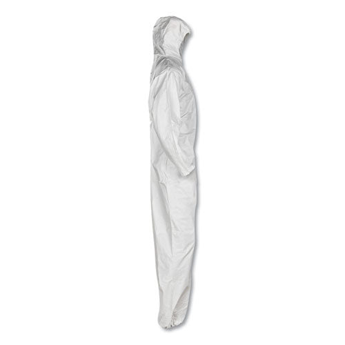 A30 Elastic Back And Cuff Hooded Coveralls, Medium, White, 25/carton