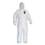 A30 Elastic-back And Cuff Hooded Coveralls, 2x-large, White, 25/carton