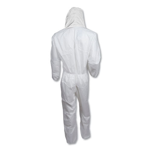 A30 Elastic-back And Cuff Hooded Coveralls, 2x-large, White, 25/carton