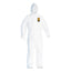 A20 Breathable Particle Protection Coveralls, Elastic Back, Hood, Medium, White, 24/carton