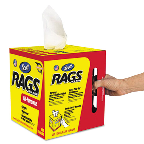 Rags In A Box, Pop-up Box, 12 X 9, White, 200/box