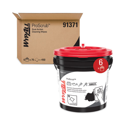 Power Clean Proscrub Pre-saturated Wipes, 9.5 X 12, Citrus Scent, Green, 75/bucket, 6 Buckets/carton