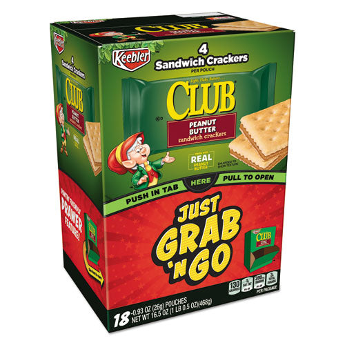 Sandwich Cracker, Club And Cheddar, 8 Cracker Snack Pack, 12/box
