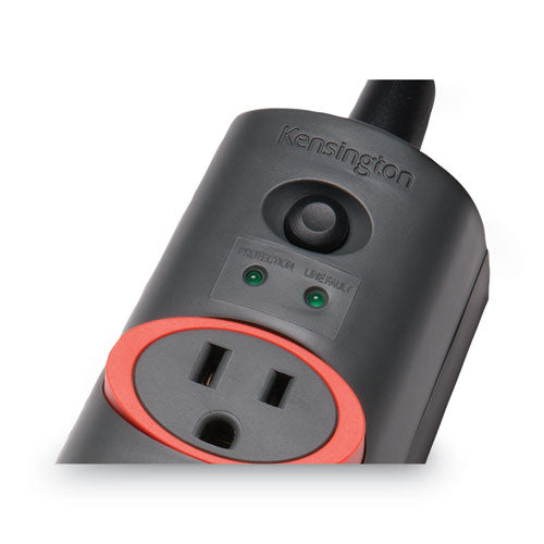 Smartsockets Color-coded Strip Surge Protector, 6 Ac Outlets, 6 Ft Cord, 670 J, Black