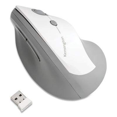 Pro Fit Ergo Vertical Wireless Mouse, 2.4 Ghz Frequency/65.62 Ft Wireless Range, Right Hand Use, Gray