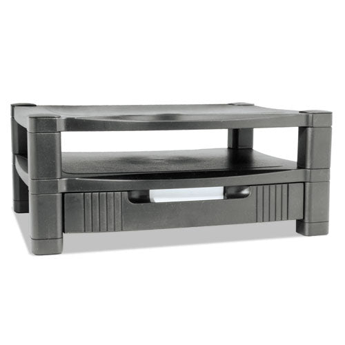 Single-level Monitor Stand, 17" X 13.25" X 3" To 6.5", Black, Supports 50 Lbs