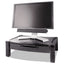 Wide Deluxe Two-level Monitor Stand With Drawer, 20" X 13.25" X 3" To 6.5", Black, Supports 50 Lbs