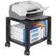 Height-adjustable Deskside Printer Cart, Plastic, 3 Shelves, 1 Drawer, 75 Lb Capacity, 17" X 13.25" X 24.5", Black