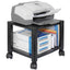 Height-adjustable Deskside Printer Cart, Plastic, 3 Shelves, 1 Drawer, 60 Lb Capacity, 20" X 13.25" X 24.5", Black