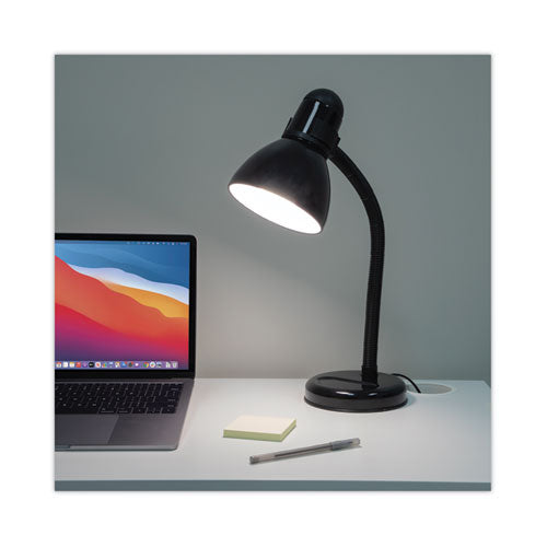 Advanced Style Incandescent Gooseneck Desk Lamp, 6w X 6d X 18h, Black