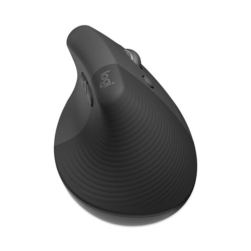 Lift Vertical Ergonomic Mouse, 2.4 Ghz Frequency/32 Ft Wireless Range, Right Hand Use, Graphite