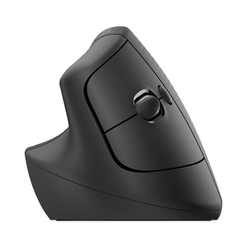 Lift Vertical Ergonomic Mouse, 2.4 Ghz Frequency/32 Ft Wireless Range, Left Hand Use, Graphite