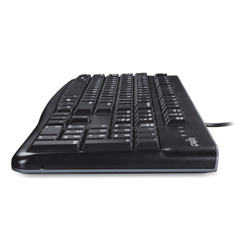 K120 Ergonomic Desktop Wired Keyboard, Usb, Black