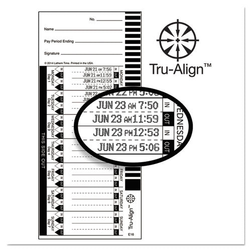 Time Clock Cards For Lathem Time 1600e, One Side, 4 X 9, 100/pack