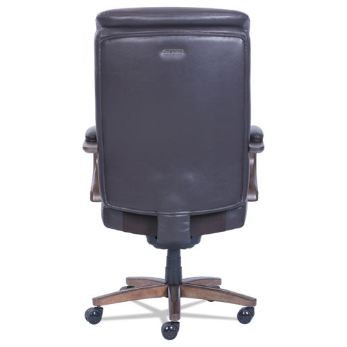 Woodbury Big/tall Executive Chair, Supports Up To 400 Lb, 20.25" To 23.25" Seat Height, Brown Seat/back, Weathered Sand Base