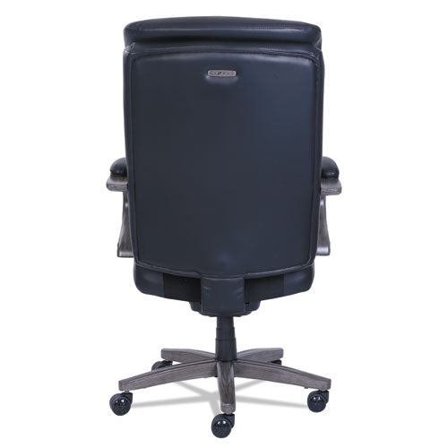 Woodbury High-back Executive Chair, Supports Up To 300 Lb, 20.25" To 23.25" Seat Height, Black Seat/back, Weathered Gray Base