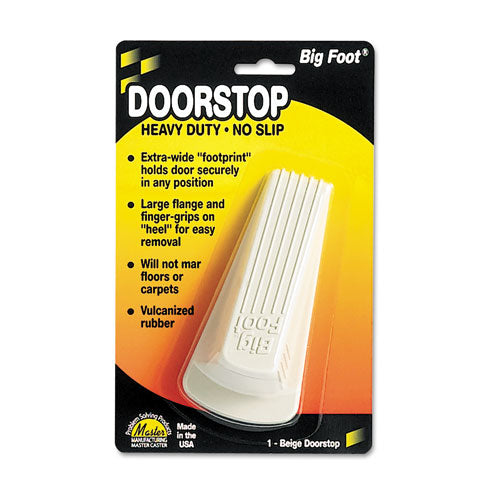 Big Foot Doorstop, No Slip Rubber Wedge, 2.25w X 4.75d X 1.25h, Beige