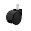 Deluxe Futura Casters, Flush Mount, Grip Ring Type B And Type K Stems, 2.19" Soft Polyurethane Wheel, Matte Black, 5/set