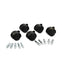 Deluxe Duet Casters, Grip Ring Type B And Type K Stems, 2" Hard Nylon Wheel, Matte Black, 5/set