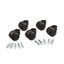 Deluxe Duet Casters, Grip Ring Type B And Type K Stems, 2" Hard Nylon Wheel, Matte Black, 5/set