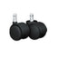 Safety Casters, Oversized Neck, Grip Ring Type B Stem, 2" Soft Polyurethane Wheel, Matte Black, 5/set
