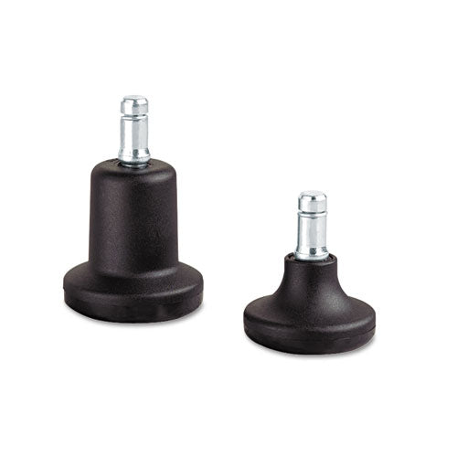 Low Profile Bell Glides, Grip Ring Type B Stem, 2" X 1.38" Glide, Matte Black, 5/set