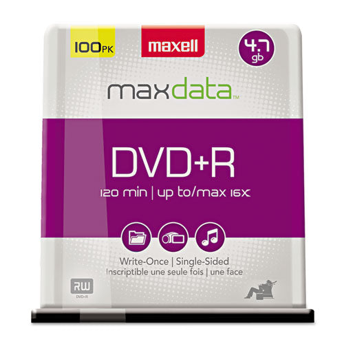 Dvd+r High-speed Recordable Disc, 4.7 Gb, 16x, Spindle, Silver, 50/pack