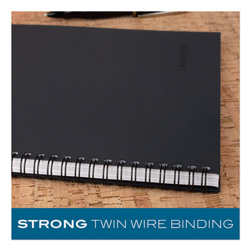 Wirebound Business Notebook, 1 Subject, Wide/legal Rule, Black Cover, 11 X 8.5, 80 Sheets