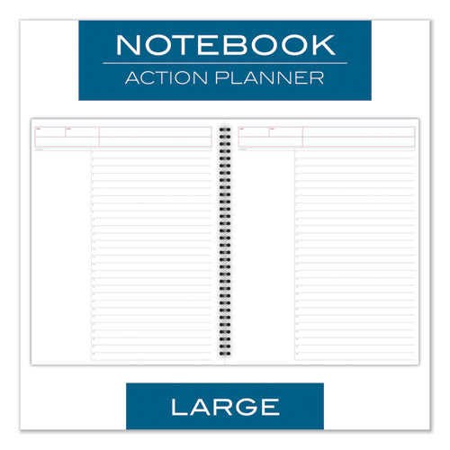 Wirebound Guided Action Planner Notebook, 1-subject, Project-management Format, Gray Cover, 11 X 8.5, 80 Sheets