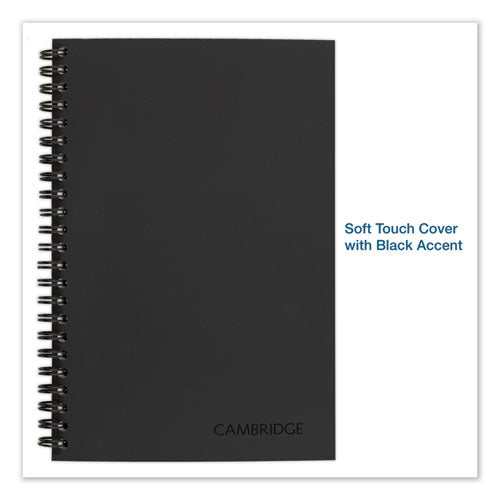 Wirebound Business Notebook, 1 Subject, Wide/legal Rule, Black Cover, 8 X 5, 80 Sheets