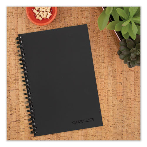 Wirebound Business Notebook, 1 Subject, Wide/legal Rule, Black Cover, 8 X 5, 80 Sheets