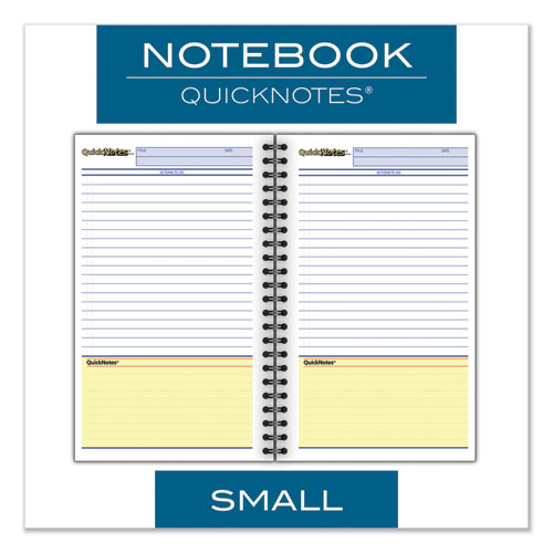 Wirebound Guided Quicknotes Notebook, 1 Subject, List-management Format, Dark Gray Cover, 8 X 5, 80 Sheets