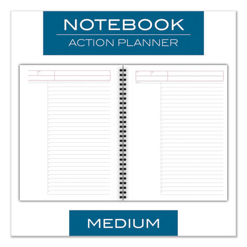 Wirebound Guided Action Planner Notebook, 1 Subject, Project-management Format, Gray Cover, 9.5 X 7.5, 80 Sheets