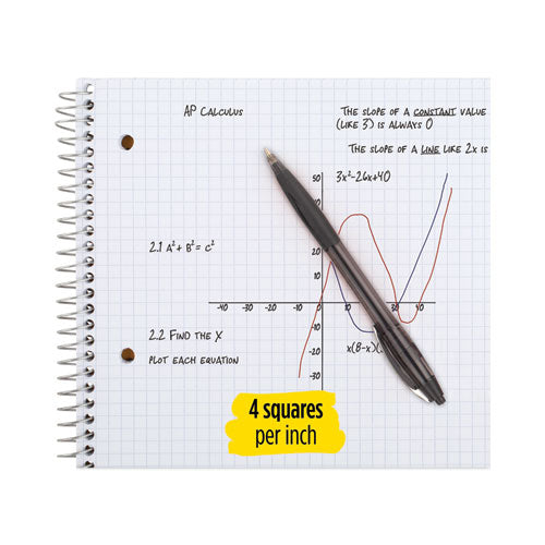 Wirebound Notebook, 1 Subject, Quadrille Rule, Randomly Assorted Covers, 11 X 8.5, 100 Sheets