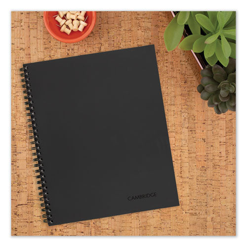 Wirebound Business Notebook, 1 Subject, Wide/legal Rule, Black Linen Cover, 9.5 X 6.63, 80 Sheets