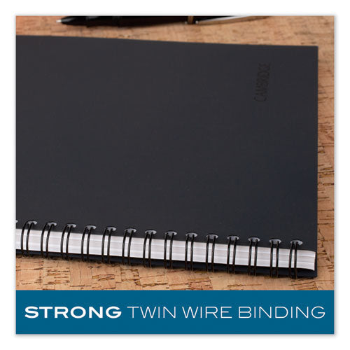 Wirebound Business Notebook, 1 Subject, Wide/legal Rule, Black Linen Cover, 9.5 X 6.63, 80 Sheets