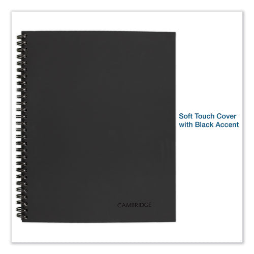 Wirebound Business Notebook, 1 Subject, Wide/legal Rule, Black Linen Cover, 9.5 X 6.63, 80 Sheets