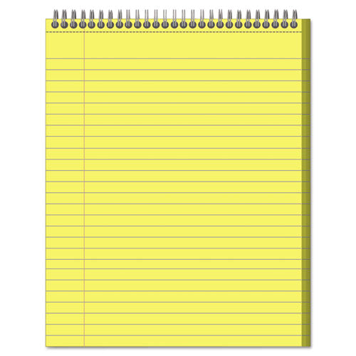 Stiff-back Wire Bound Notepad, Wide/legal Rule, Canary/blue Cover, 70 Canary-yellow 8.5 X 11.5 Sheets