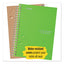 Wirebound Notebook, 1 Subject, Medium/college Rule, Green Cover, 11 X 8.5, 100 Sheets