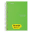 Wirebound Notebook, 1 Subject, Medium/college Rule, Green Cover, 11 X 8.5, 100 Sheets