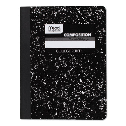 Square Deal Composition Book, 3 Subject, Wide/legal Rule, Black Cover, 9.75 X 7.5, 100 Sheets, 12/pack