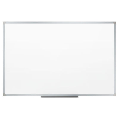 Dry Erase Board With Aluminum Frame, 72 X 48, Melamine White Surface, Silver Aluminum Frame