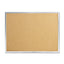 Cork Bulletin Board, 36 X 24, Natural Surface, Silver Aluminum Frame