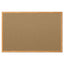Economy Cork Board With Oak Frame, 48 X 36, Natural Surface, Oak Fiberboard Frame