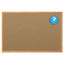 Economy Cork Board With Oak Frame, 48 X 36, Natural Surface, Oak Fiberboard Frame
