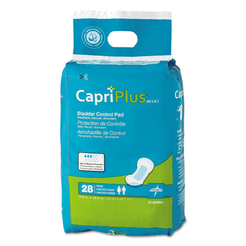 Capri Plus Bladder Control Pads, Extra Plus, 6.5" X 13.5", 28/pack, 6/carton